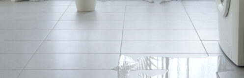 water on floor of kitchen